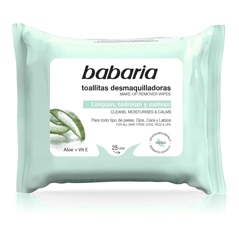 Toallita desmaquillante c/aloe vera Babaria 20u
