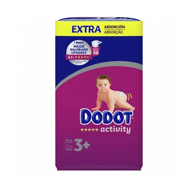 Dodot Activity Extra Jumbo Pack Talla 3+ (60 uds)