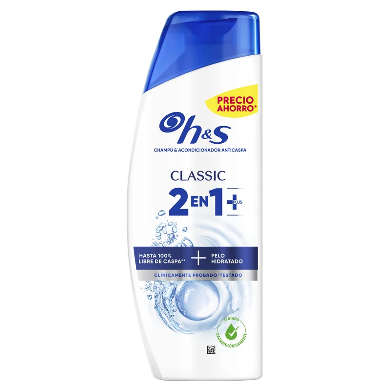 Champú anticaspa clasico 2 en 1 H&S 300+30ml