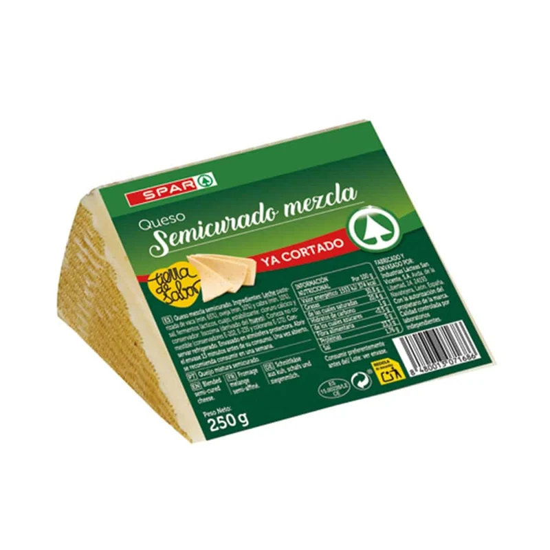 Queso Semicurado Mezcla Cortado SPAR 250g