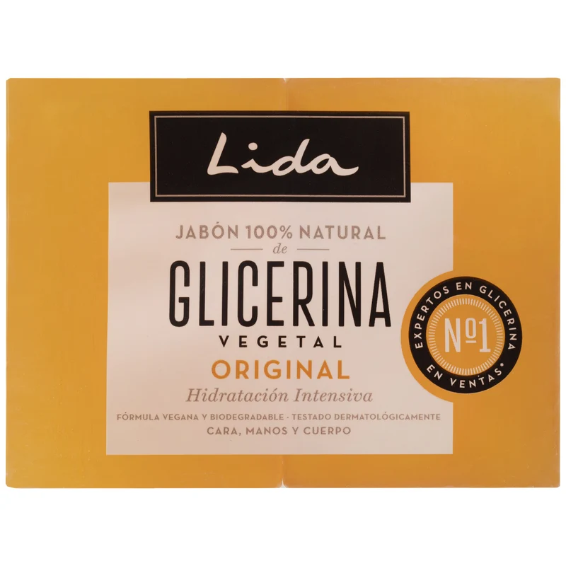 Pastilla jabón tocador glicerina Lida p2 125g/u