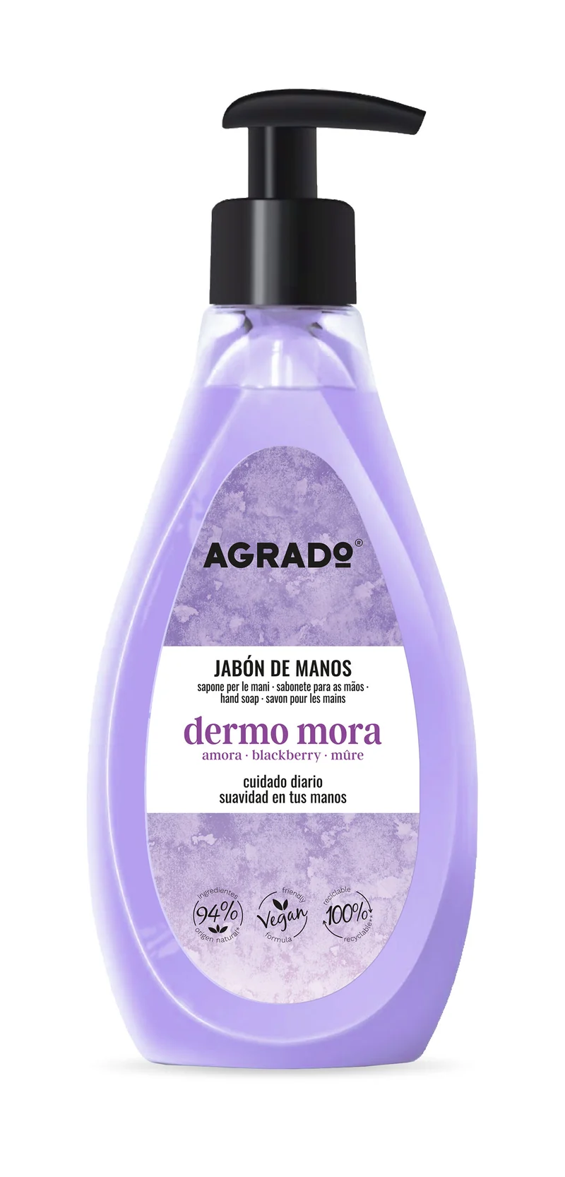 Jabón dosificador manos mora Agrado 500ml