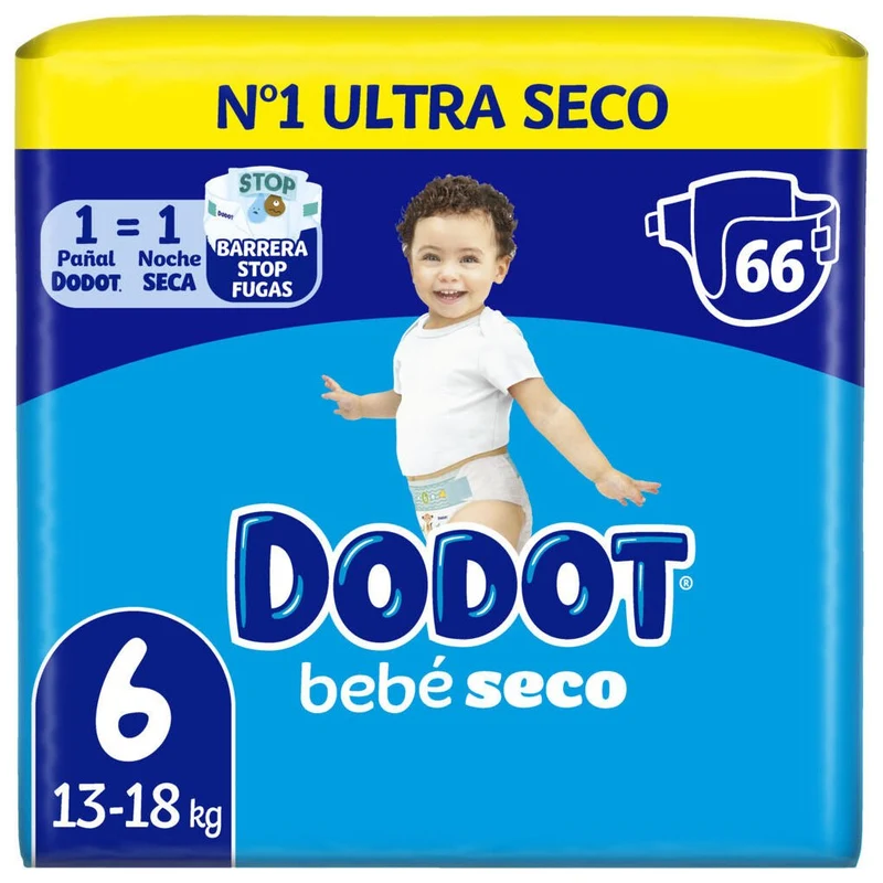 Dodot Bebé Seco Jumbo Pack Talla 6 66 uds