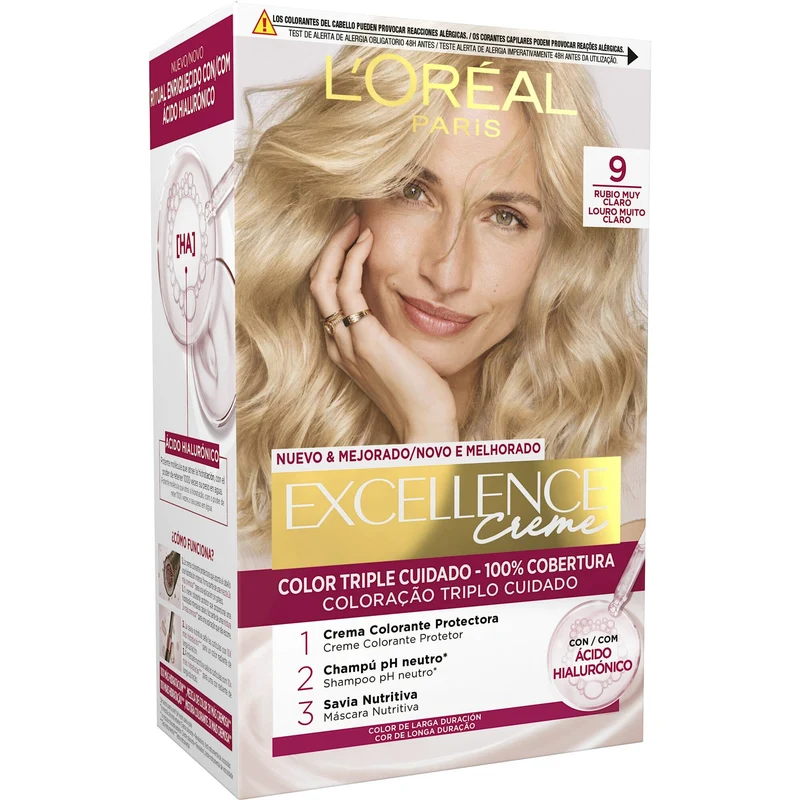 Tinte rubio claro 9 Excellence l'oreal 1u