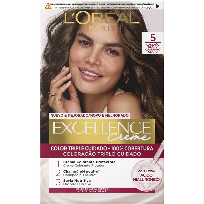 Tinte castaño claro 5 Excellence l'oreal 1u