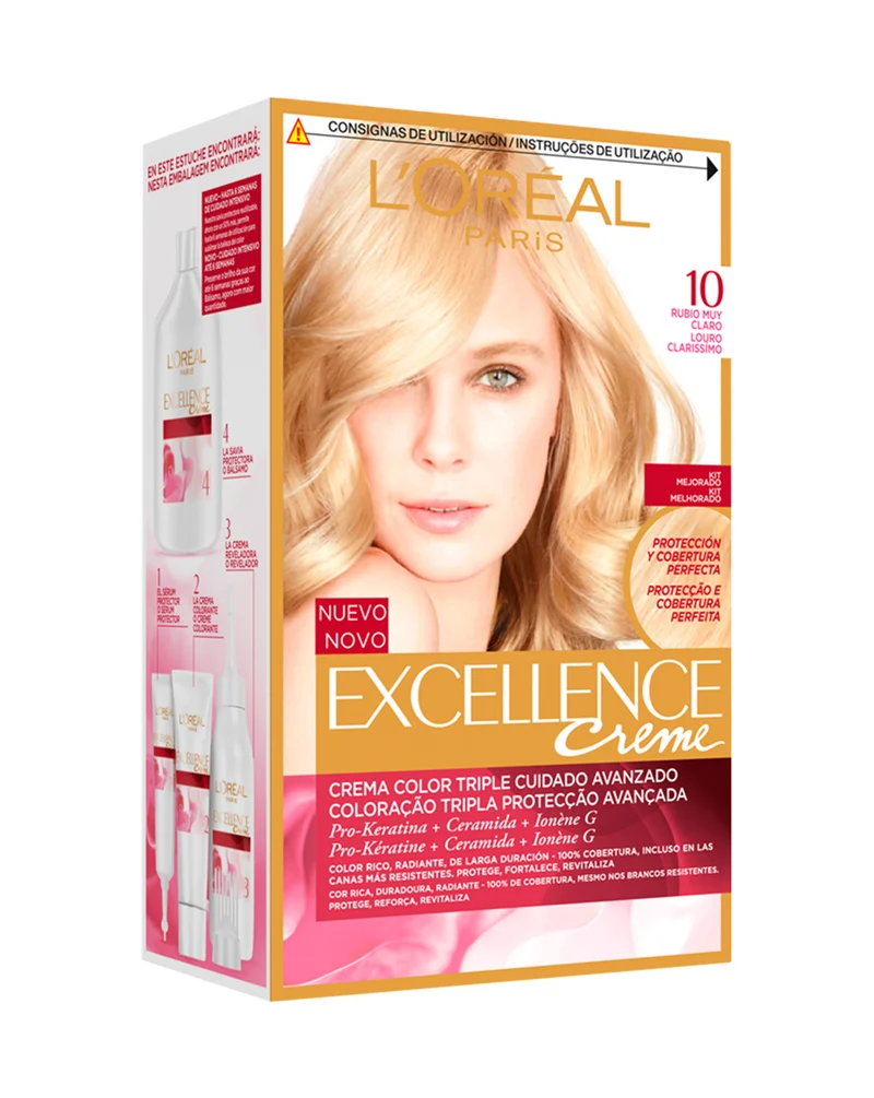 Tinte rubio claro 10 Excellence l'oreal 1u