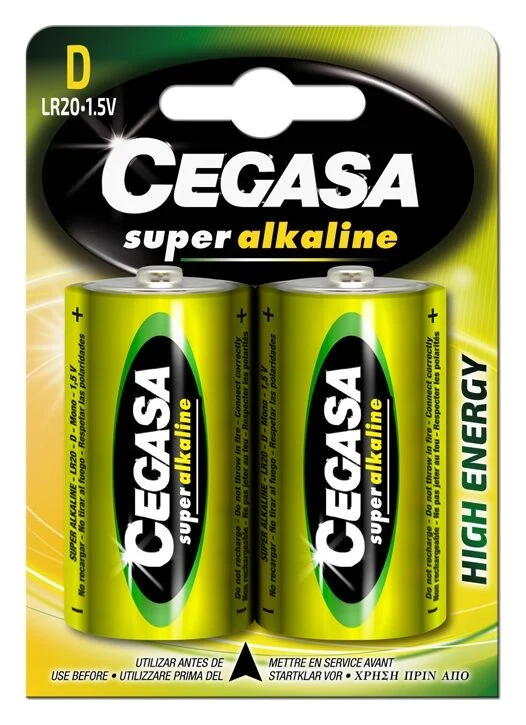Pila alcalina lr20 blis-2 Cegasa