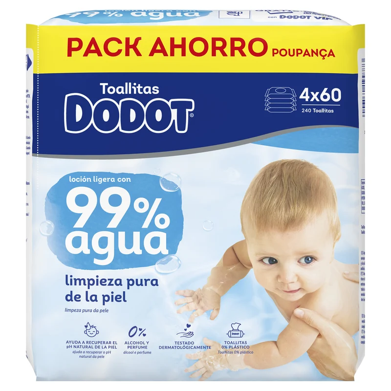 Toallita húmeda total care aqua Dodot 240u