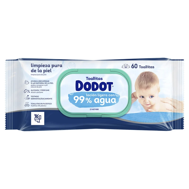 Toallitas húmeda total care aqua Dodot 60u