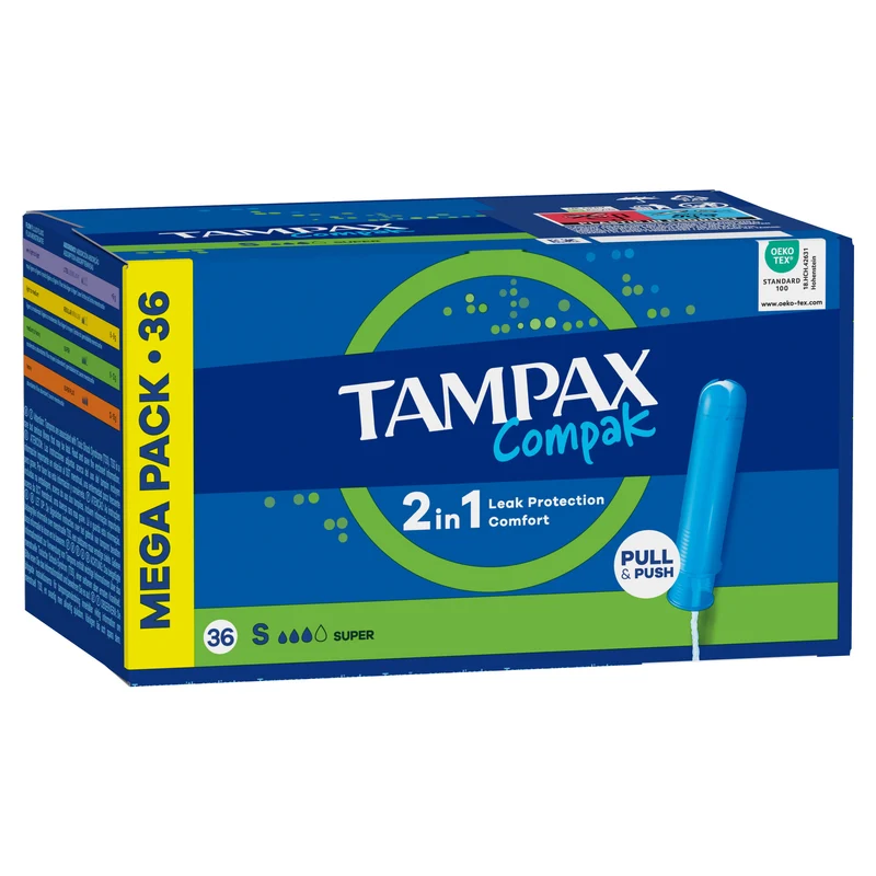 Tampón super Tampax compak 36u