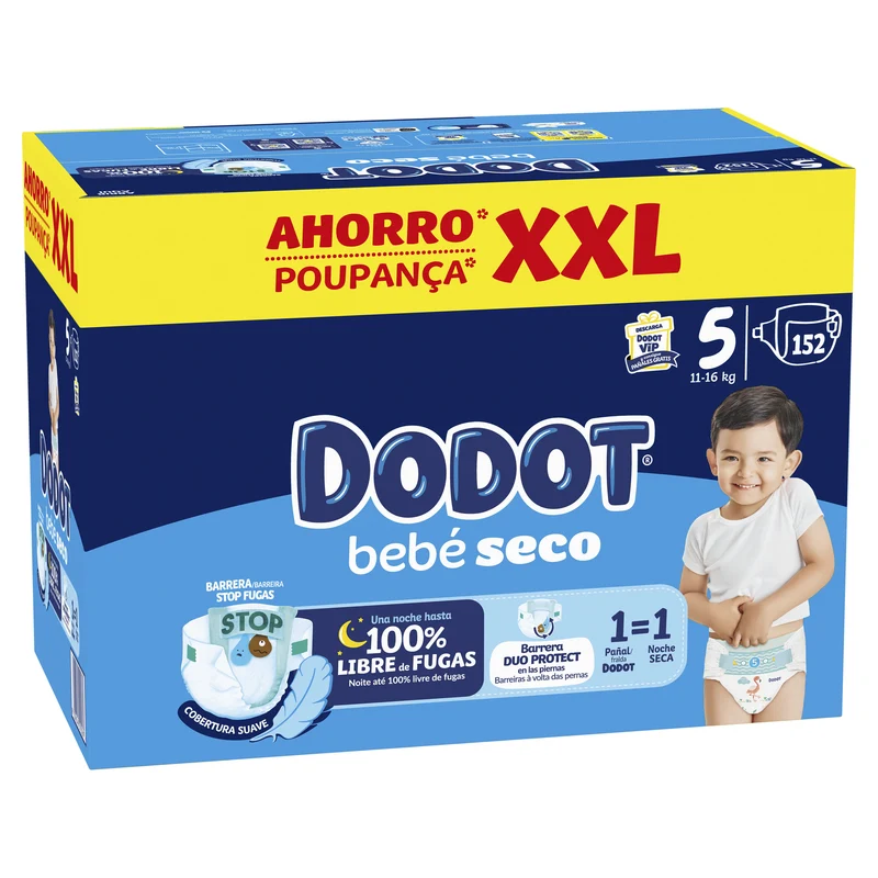 Pañales ahorro xxl Dodot 152u