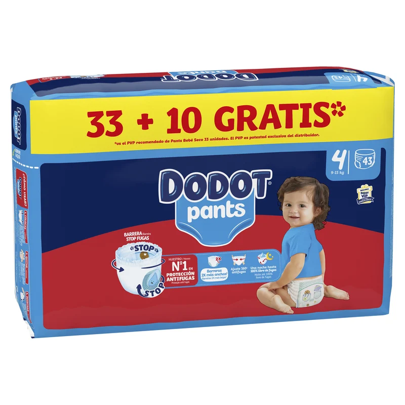 Pañal braguita t4 9-15kg Dodot 33+10