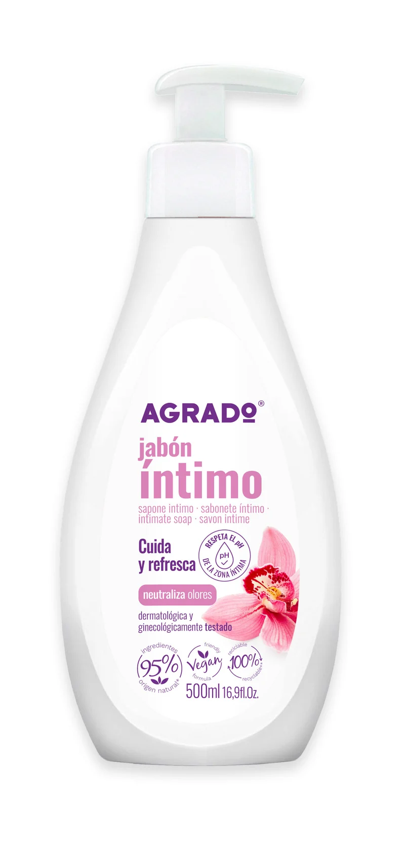 Gel íntimo con dosificador Agrado 500ml