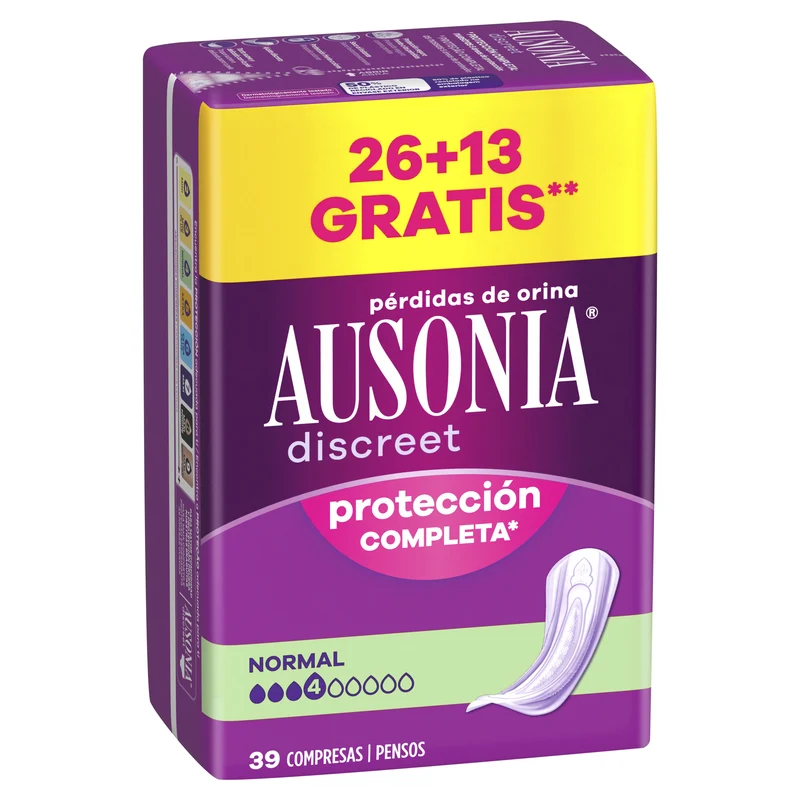 Compresas discreet normal 39u Ausonia 39u
