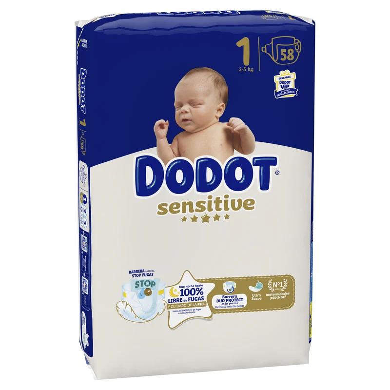 Pañal sensitive t1 Dodot p58