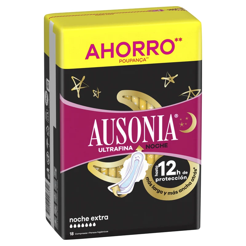 Compresa alas noche extra Ausonia 18u