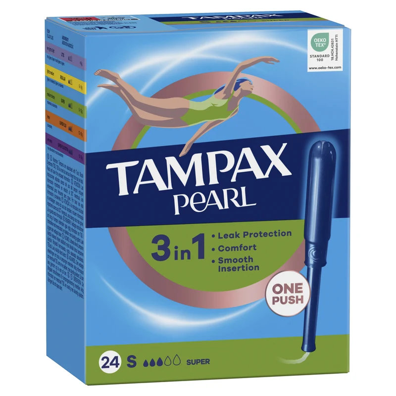 Tampón super pearl Tampax 24u