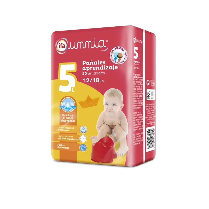 Pañal aprendizaje t5 13-18kg Ifa unnia 20u