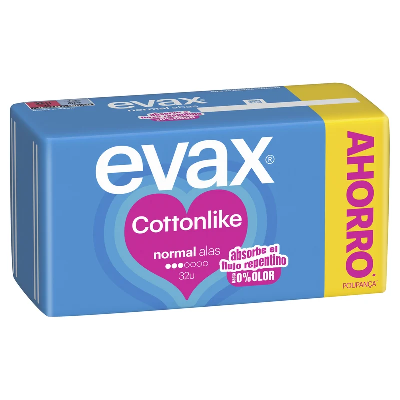 Compresas alas normal Evax cottonlike 32u
