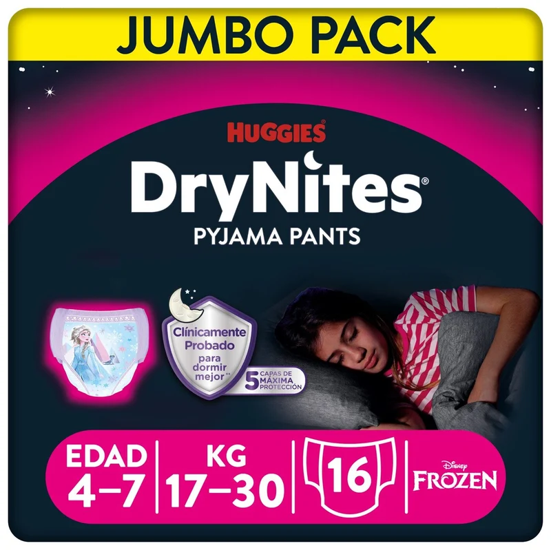 Pañal braguita absorbente Drynites 16u 4-7 años