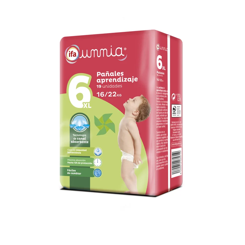 Pañal braguita t6 17-22kg Ifa unnia 19u
