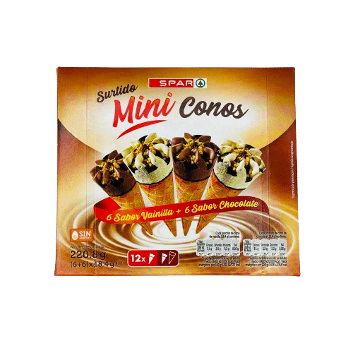 Helado Mini Conos Surtidos SPAR 12u