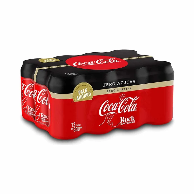 Coca-Cola Zero Azúcar Zero Cafeína Pack 12 Latas de 330ml