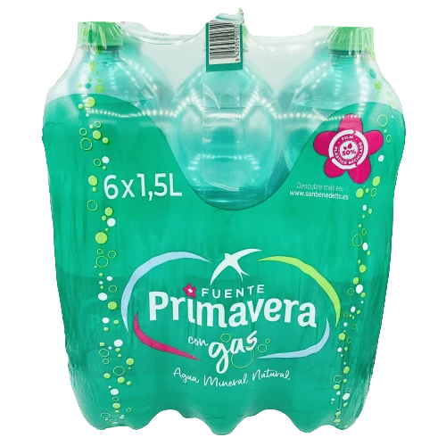 Agua con Gas Fuente Primavera 6x1,5L