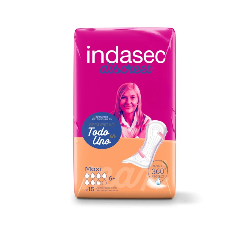 Compresa incontinencia maxi Indasec 15u