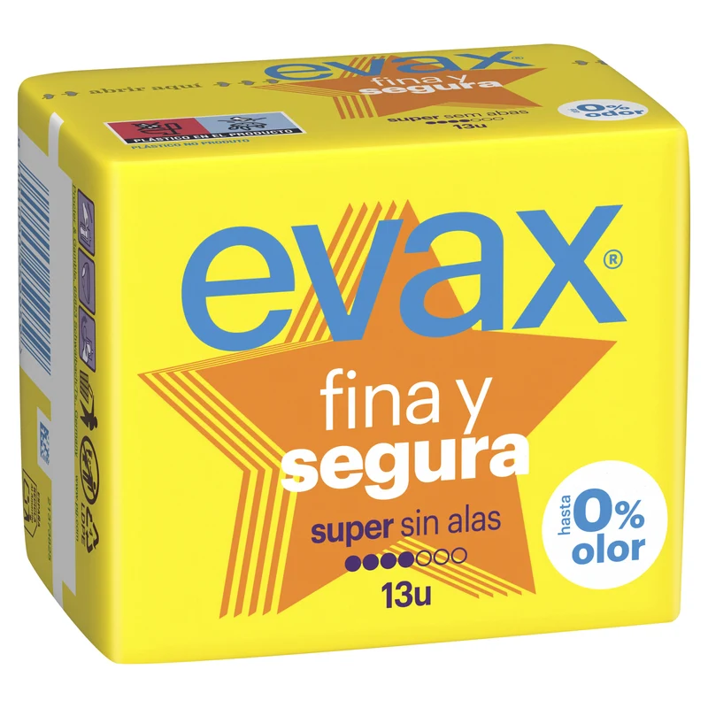 Compresa maxi fina y segura Evax 13u