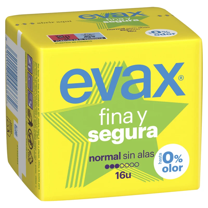 Compresa normal fina y segura Evax 16u