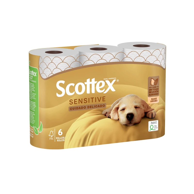 Papel higienico sensitive Scottex p6