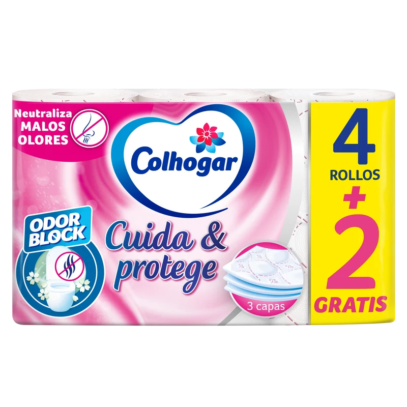 Papel higienico odor block Colhogar 4+2