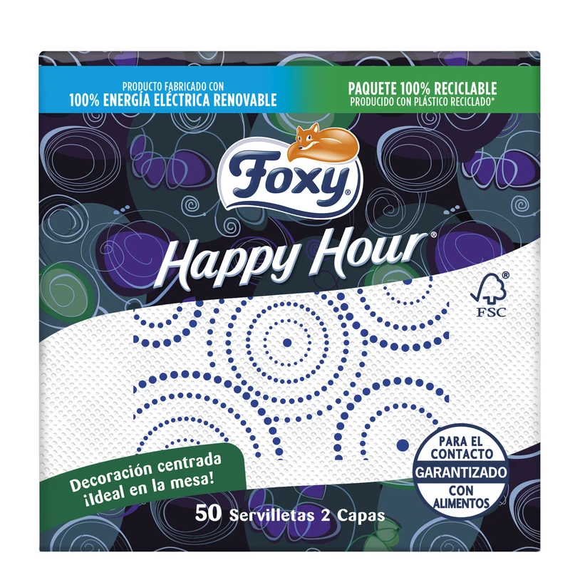 Servilletas happy hour Foxy 50u
