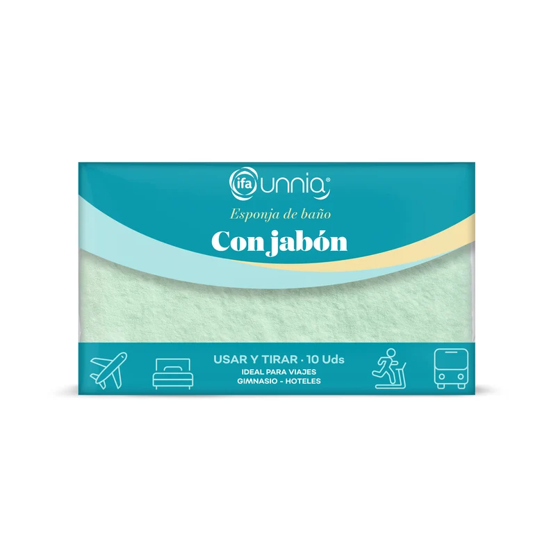 Esponjas de baño con jabon Unnia 10u