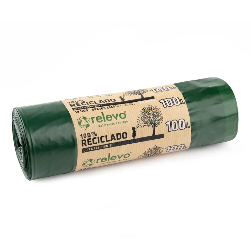 Bolsa basura 100l 100% reciclado Relevo 10u