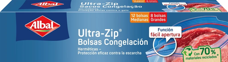 Bolsa congelación ultra-zip 2t Albal 20u