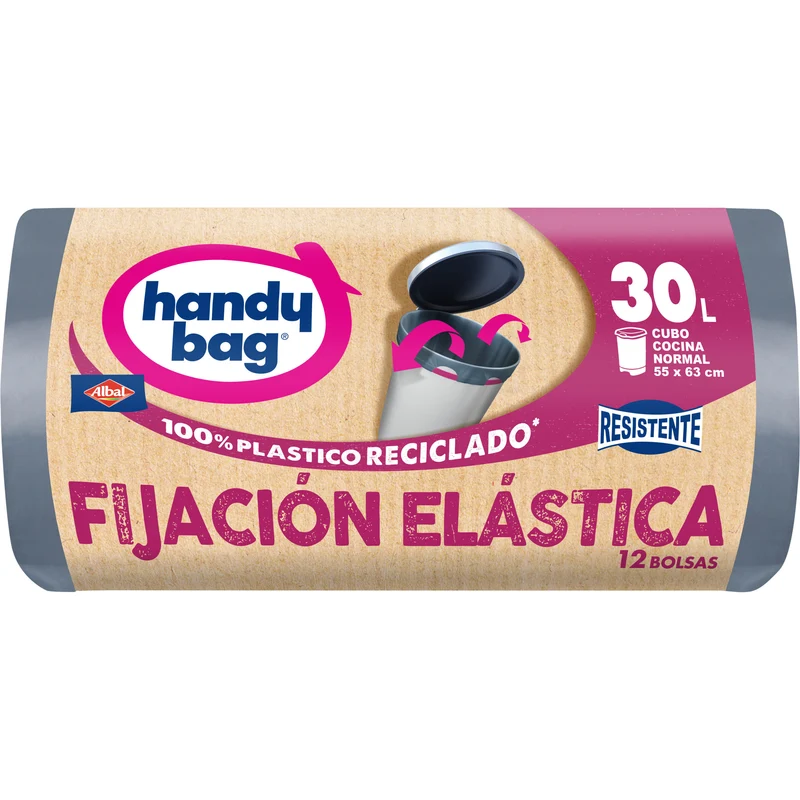Bolsa basura fijacion elastica 30l Handy bag 12u