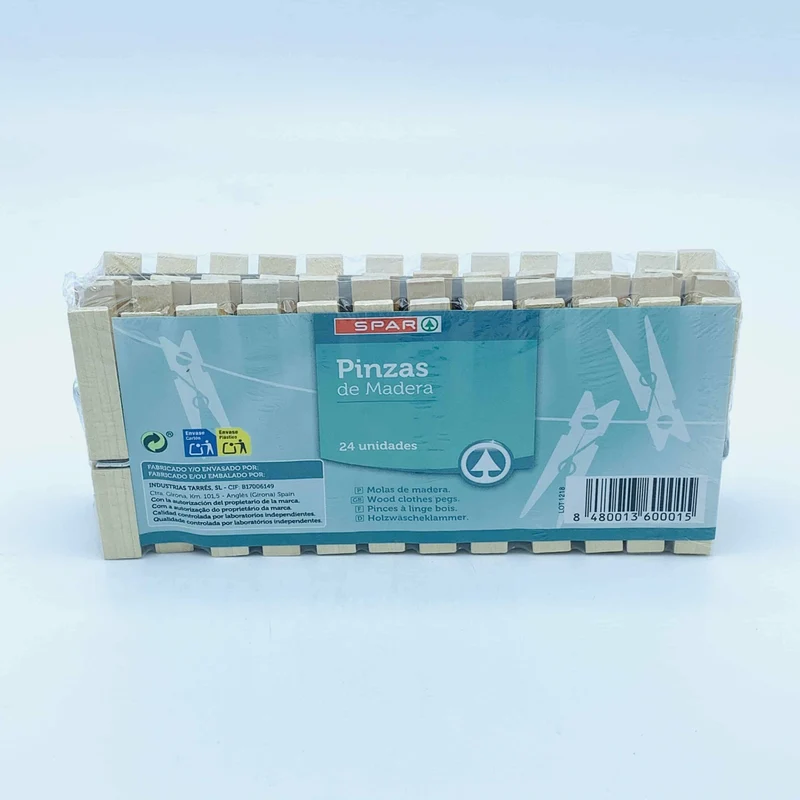 Pinzas de Madera SPAR 24u