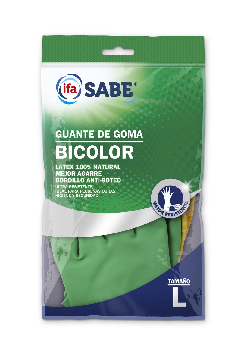 Guante bicolor latex reforzado grande Ifa sabe 1u