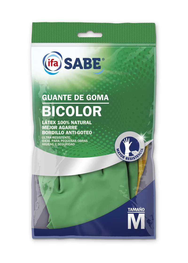 Guante latex reforzado bicolor mediano Ifa sabe 1u