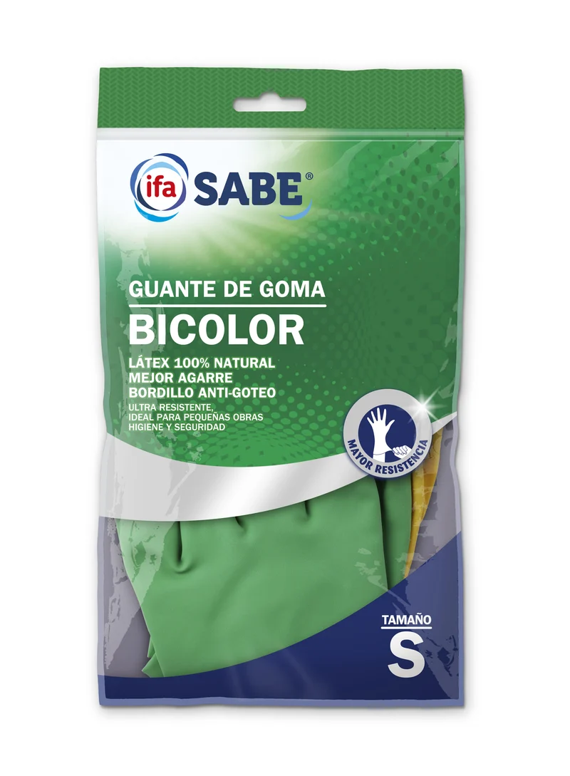 Guante bicolor latex reforzado peque Ifa sabe 1u
