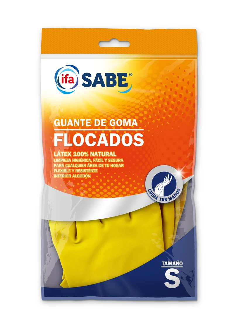 Guante goma flocado pequeño Ifa sabe 1u