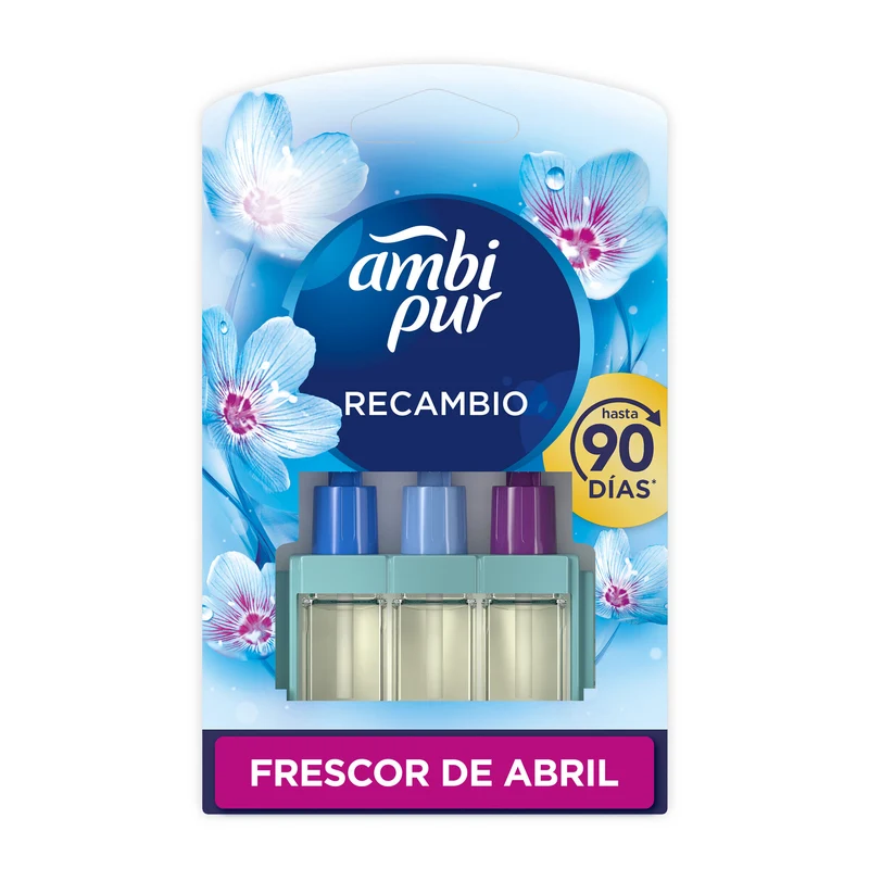 Ambientador eléctrico contínuo frescor de abril Ambipur 3 vol 20ml