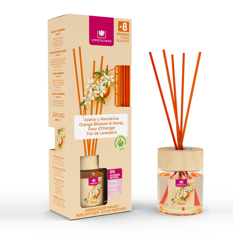 Ambientador mikado azahar/mandarina 0% Cristalinas 45ml