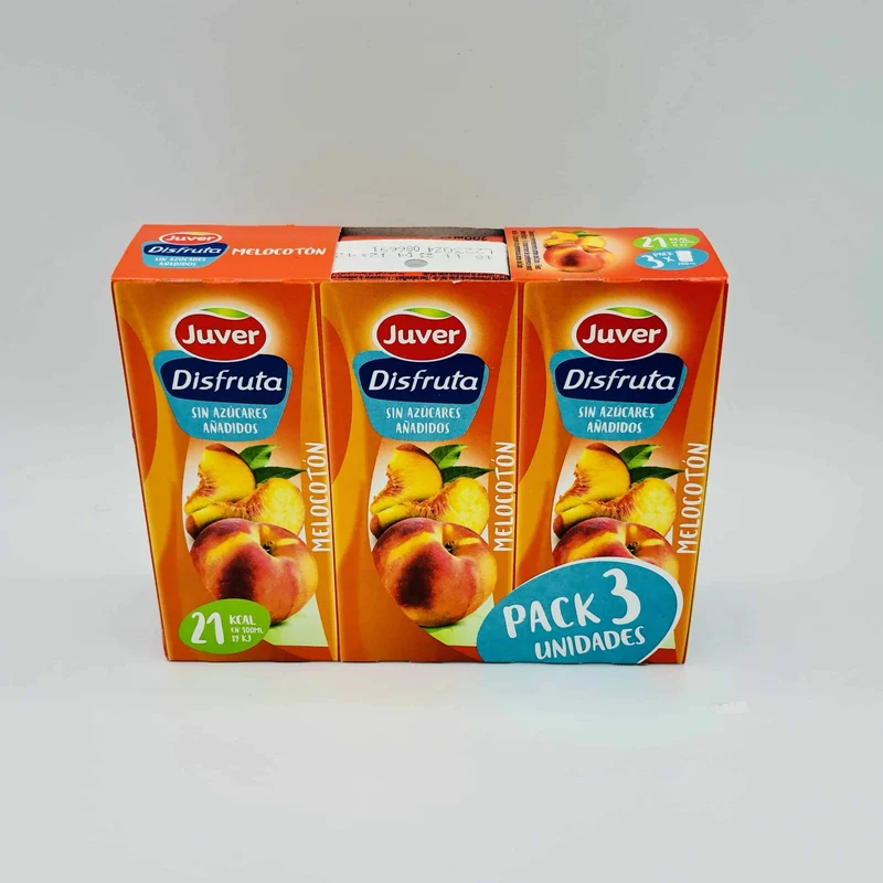 Zumo de Melocotón Juver Disfruta Pack de 3 de 200ml