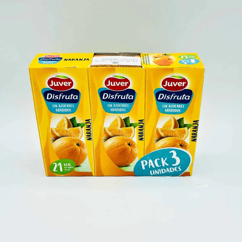 Zumo de Naranja Juver Disfruta Pack de 3 de 200ml
