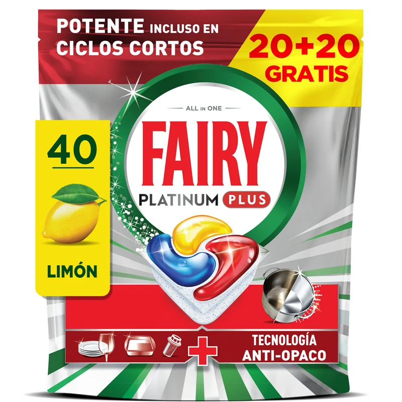 Lavajillas cápsula platinum plus Fairy40d