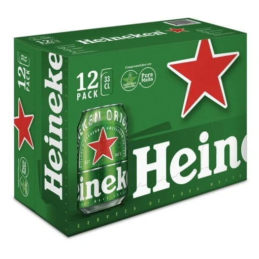 Cerveza Heineken Pack de 12 Latas de 33cl
