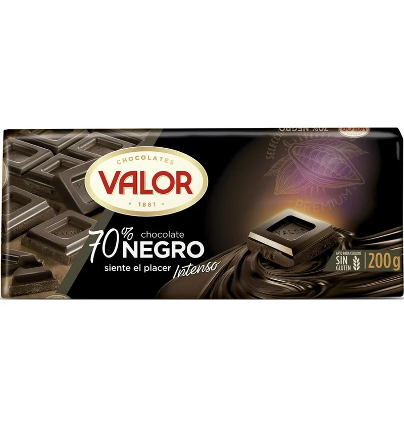 Chocolate Negro 70% Valor 200g